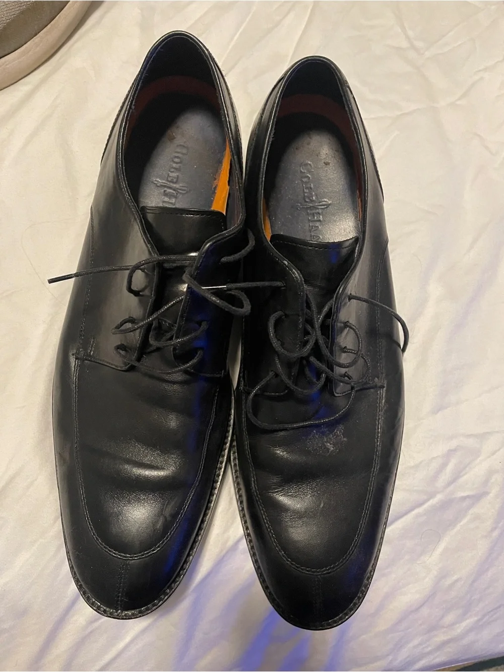 Cole Haan Black Leather Lace-Up Oxfords
